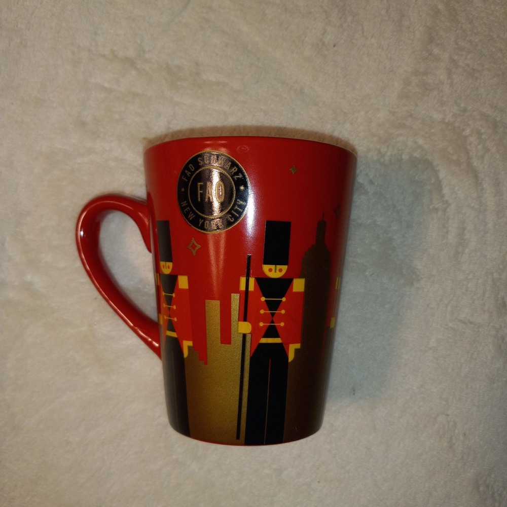 Cups Mugs Coffee Tea FAO Schwarz Toy Store Nutcrackers Soldiers Red